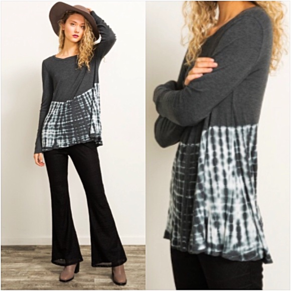 Flattering Flowy Stretchy Tie Dye Tunic Top Med - Picture 2 of 6